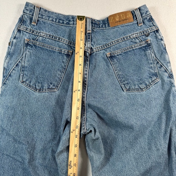 Zena Jeans Womens 14P Blue Mom Straight High Rise Medium Wash Vintage - Picture 9 of 13